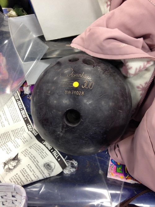 A bowling ball. Where else can you find a bowling ball for a couple of bucks? 
